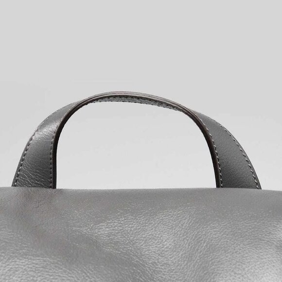 Gucci Grey Leather Tonal Double G Backpack Bag - Picture 9 of 12